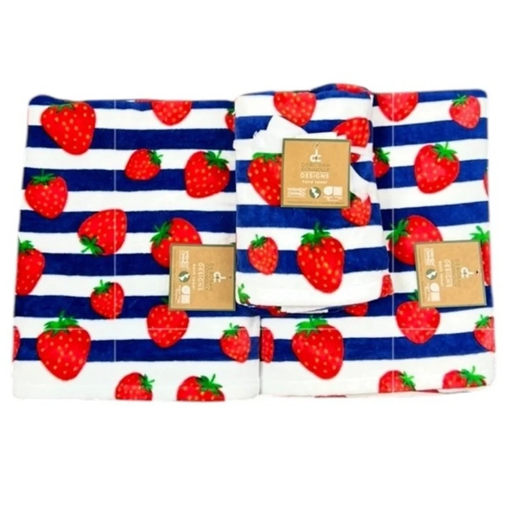 Deborah Connolly - ‘Strawberry’ bath towel set. NWT. Firm!